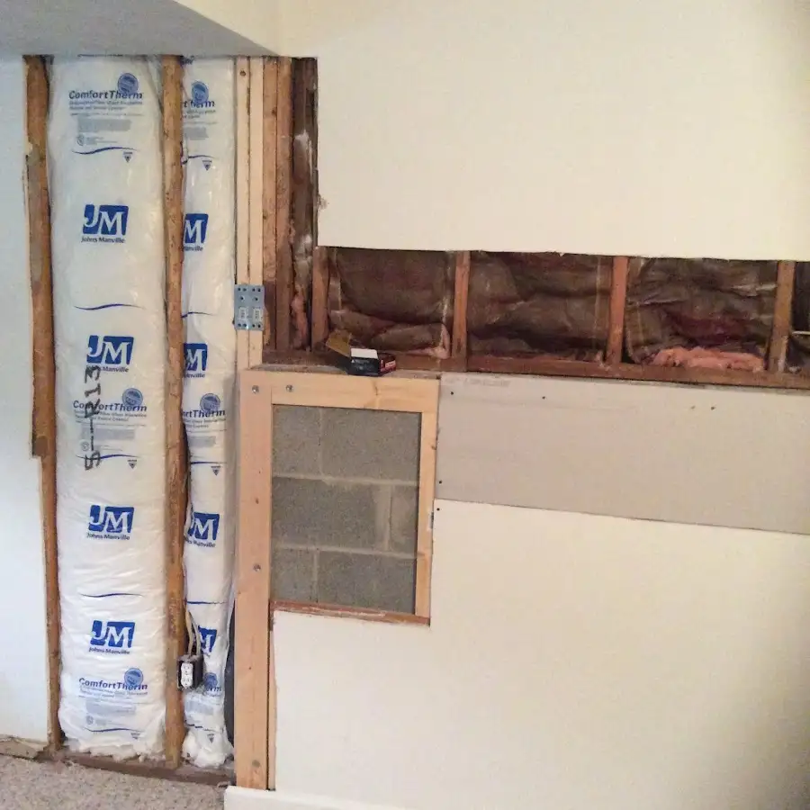 Wall insulation replacement during Contents Cleaning & Restoration in Coeymans